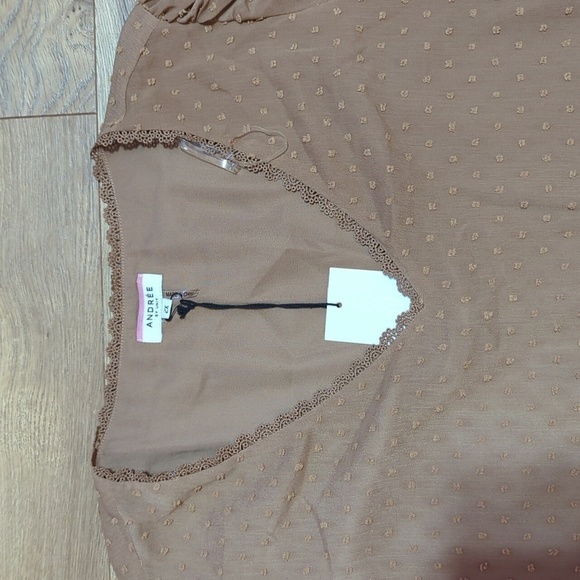 Andree by Unit Babydoll Long Sleeve Blouse Top 2x NWT - Picture 5 of 9